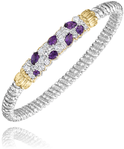 Sterling Silver & 14K Yellow Gold 0.57cttw Amethyst Bracelet by Vahan