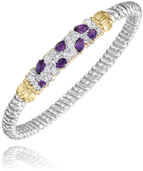 Sterling Silver & 14K Yellow Gold 0.57cttw Amethyst Bracelet by Vahan