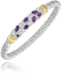 Sterling Silver & 14K Yellow Gold 0.57cttw Amethyst Bracelet by Vahan