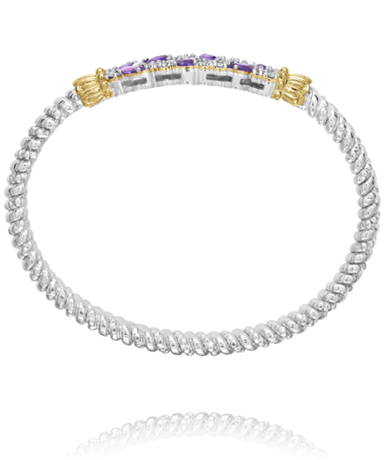 Sterling Silver & 14K Yellow Gold 0.57cttw Amethyst Bracelet by Vahan
