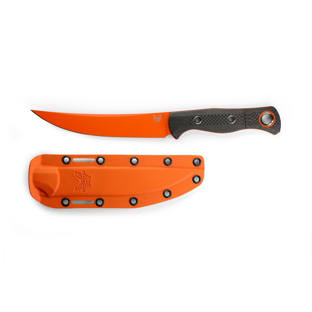 Benchmade 155000R-2 Meatcrafter, Carbon Handle with Orange Blade