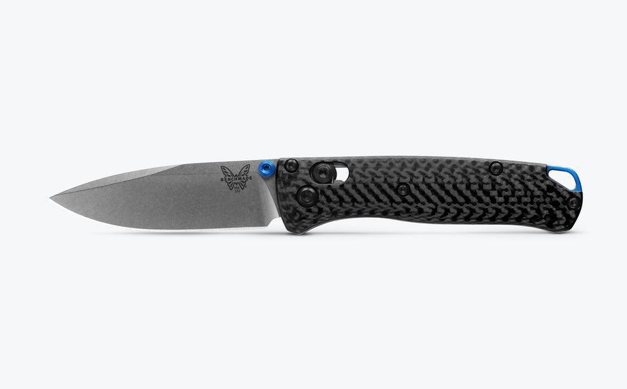 Mini Bugout, Satin Blade, Carbon Fiber Handle by Benchmade