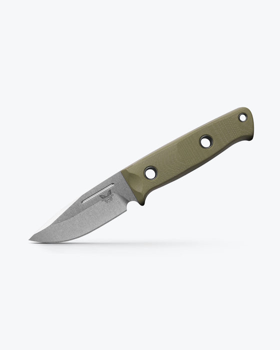 Mini Bushcrafter OD Green G10 Drop-Point Knife by Benchmade