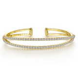 14K Yellow Gold 1.57cttw SI2 G-H Split Diamond Cuff by Gabriel