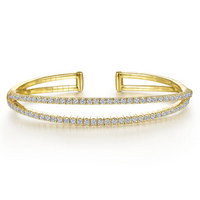 14K Yellow Gold 1.57cttw SI2 G-H Split Diamond Cuff by Gabriel