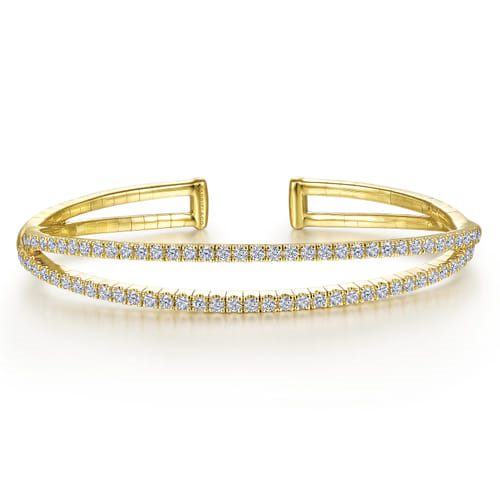 14K Yellow Gold 1.57cttw SI2 G-H Split Diamond Cuff by Gabriel