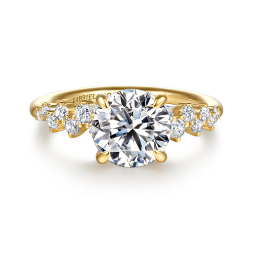 14K Yellow Gold Round Center Semi-Mount Engagement Ring by Gabriel & Co