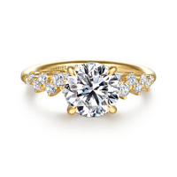 14K Yellow Gold Round Center Semi-Mount Engagement Ring by Gabriel & Co