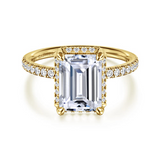 14K Yellow Gold Emerald Cut Engagement Ring by Gabriel & Co