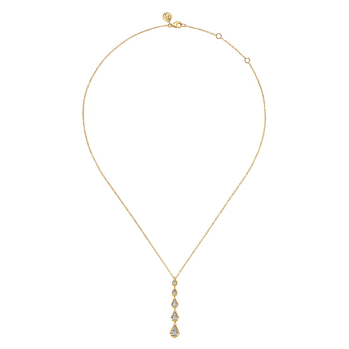 14K Yellow Gold 0.30cttw Diamond Teardrop Necklace by Gabriel & Co.