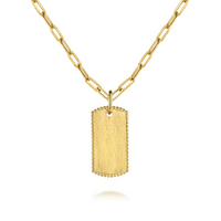 14K Yellow Gold Dog Tap Pendant Hollow Chain Necklace 18" by Gabriel