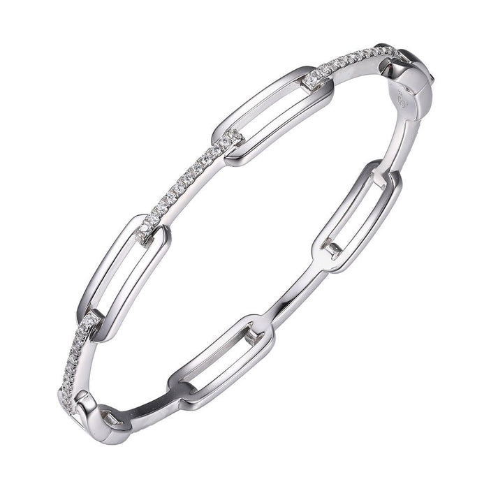 Sterling Silver Bangle with CZ by Charles Garnier