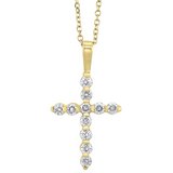 14K Yellow Gold 0.33cttw Diamond Cross Pendant