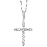 14K White Gold 0.50cttw Diamond Cross Pendant