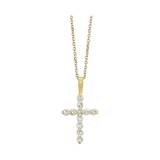 14K Yellow Gold 1.00cttw Diamond Cross Pendant