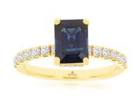 14K Yellow Gold 1.85ct Sapphire & 0.50cttw SI1 G-H Diamond Ring by RJM