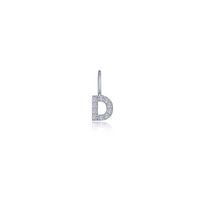 Sterling Silver Letter D Charm with Simulated Diamonds