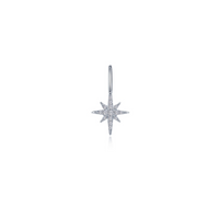 Sterling Silver North Star Pendant with Simulated Diamonds