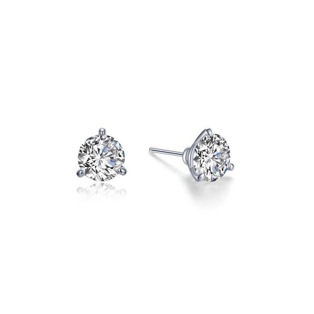 Sterling Silver 2.50cttw SIMULATED Diamond Stud Earrings