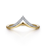14K Yellow Gold 0.06cttw Diamond Chevron Ring by Gabriel