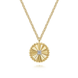 14K Yellow & White Gold Bujukan 0.03ct SI G-H Diamond Pendant Necklace by Gabriel
