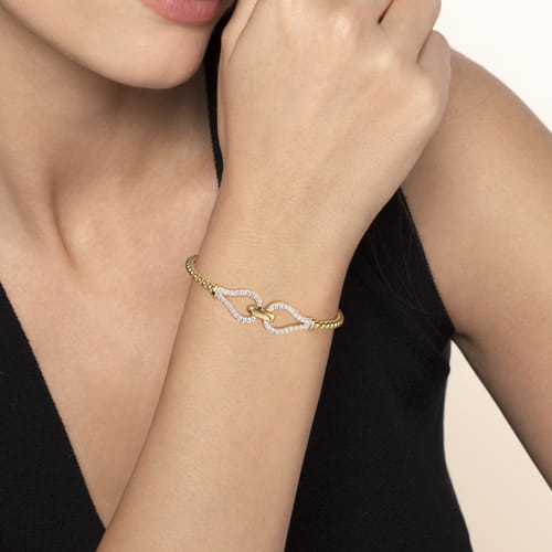 14K Yellow Gold 0.73cttw SI H-I Diamond Bangle by Gabriel