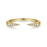 14K Yellow Gold Open Diamond Tipped Stackable Ring by Gabriel