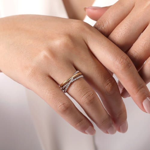 Two-Tone Bujukan Criss-Cross Ring