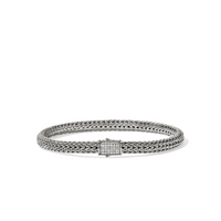 Icon Silver 0.15cttw Diamond Pave 5mm XS Bracelet Sz US by John Hardy