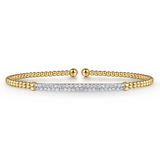 14K Yellow Gold Bujukan 0.33cttw SI H-I Diamond Bar Cuff Bangle Bracelet by Gabriel