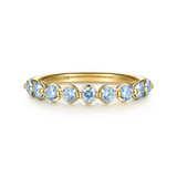 14K Yellow Gold 0.57cttw Aquamarine Stackable Ring by Gabriel & Co
