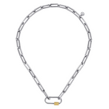 14K Yellow Gold & Sterling Silver Bujukan Link Chain Necklace 17"