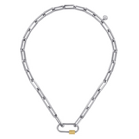 14K Yellow Gold & Sterling Silver Bujukan Link Chain Necklace 17"