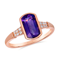 14K Strawberry Gold 2.38ct Grape Amethyst & 0.08cttw Diamond Ring by LeVian