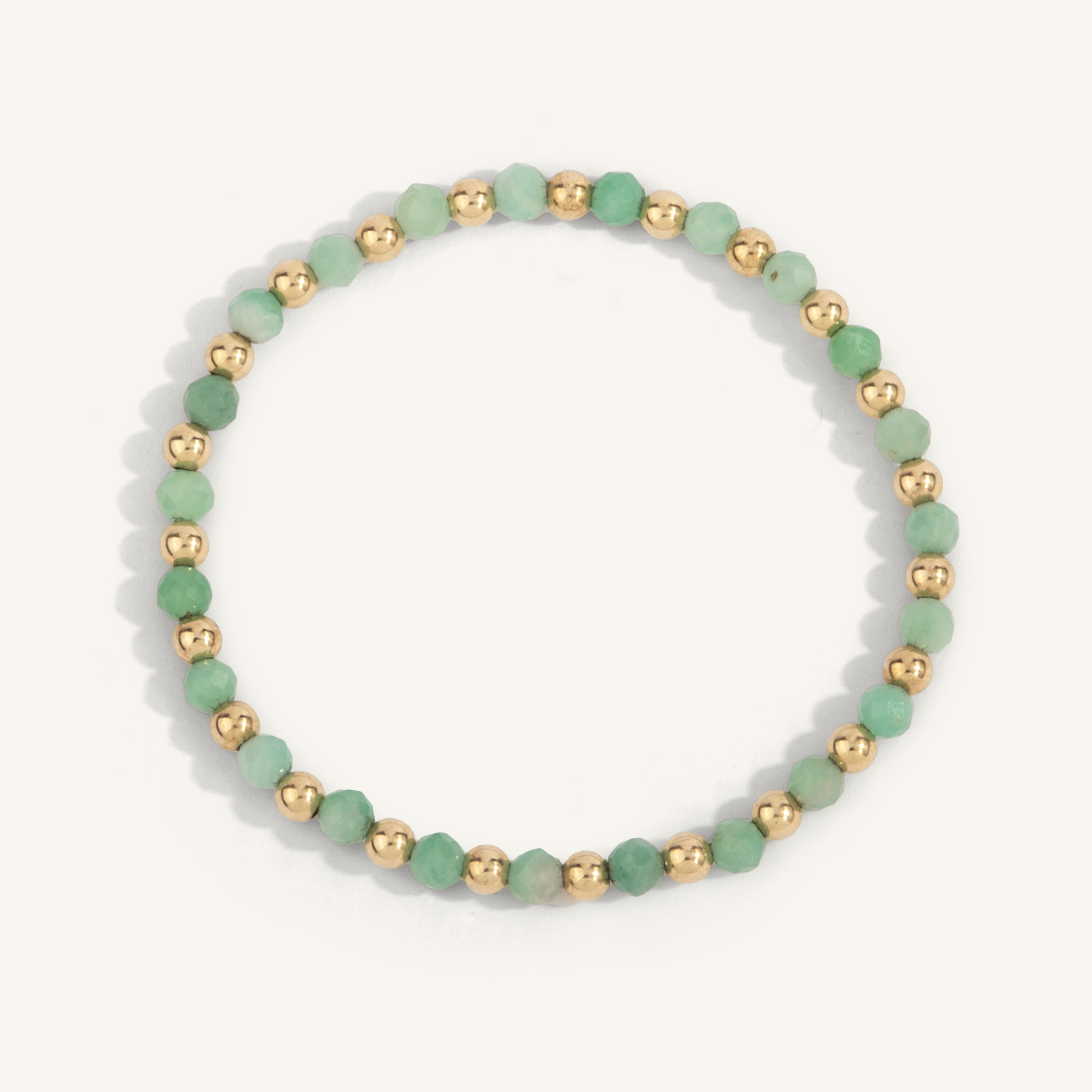 4mm Emerald & 14K Gold Filled Harmony Gemstone Bead Bracelet 7" by Dee Berkley
