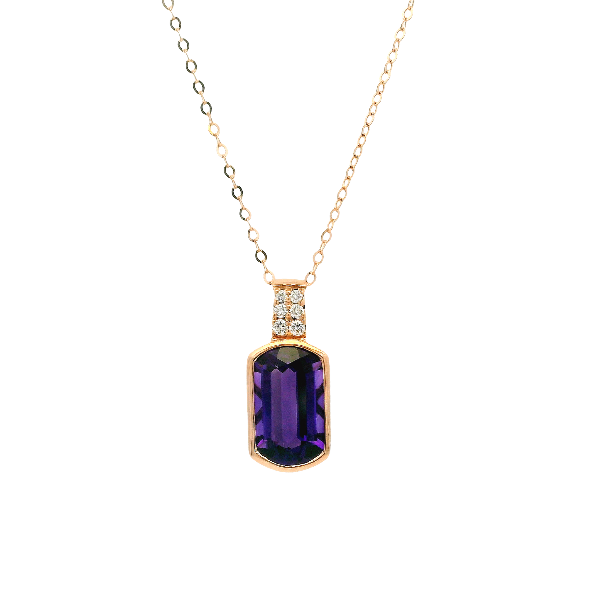14K Rose Gold 2.38 Grape Amethyst & 0.03cttw Diamond Pendant by LeVian