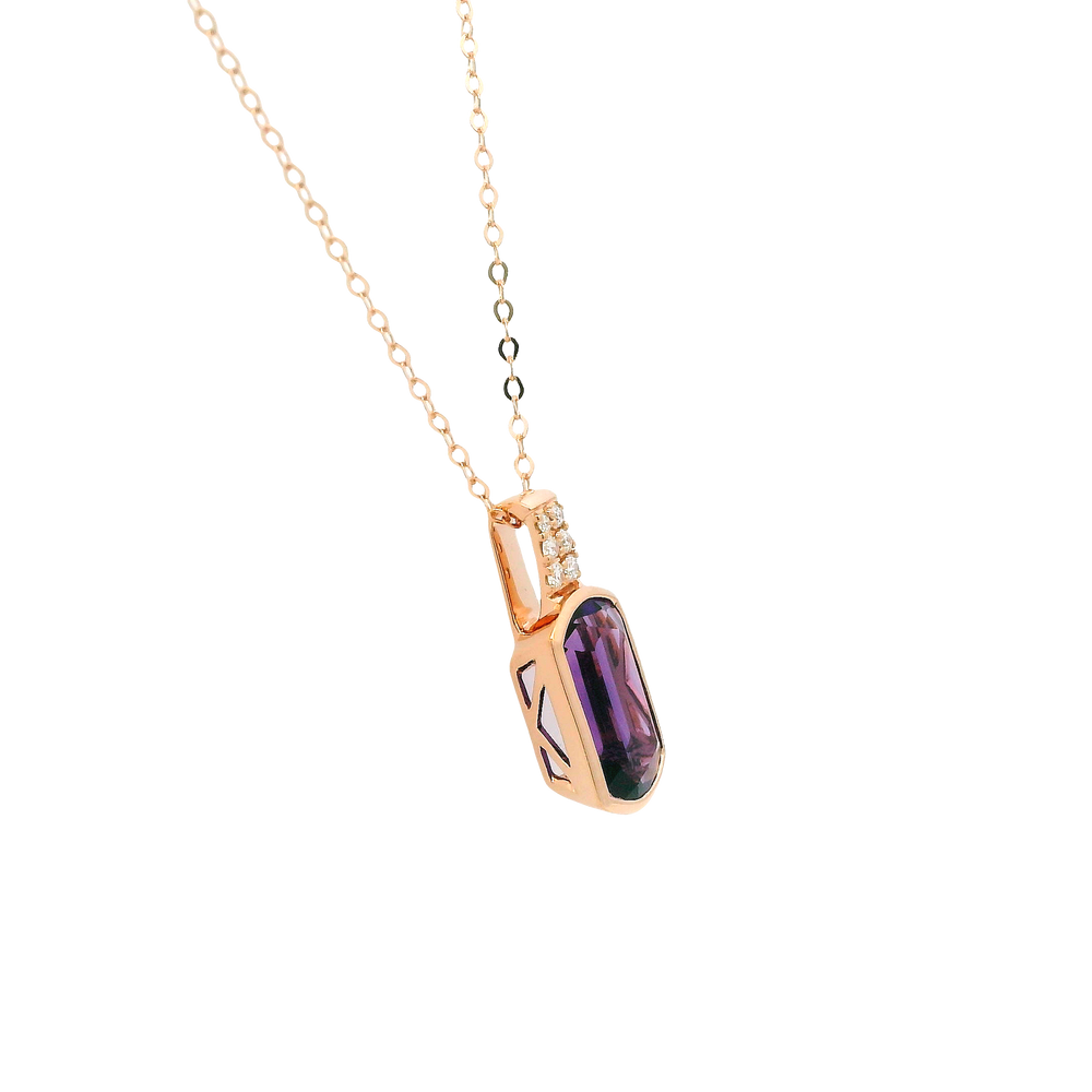 14K Rose Gold 2.38 Grape Amethyst & 0.03cttw Diamond Pendant by LeVian
