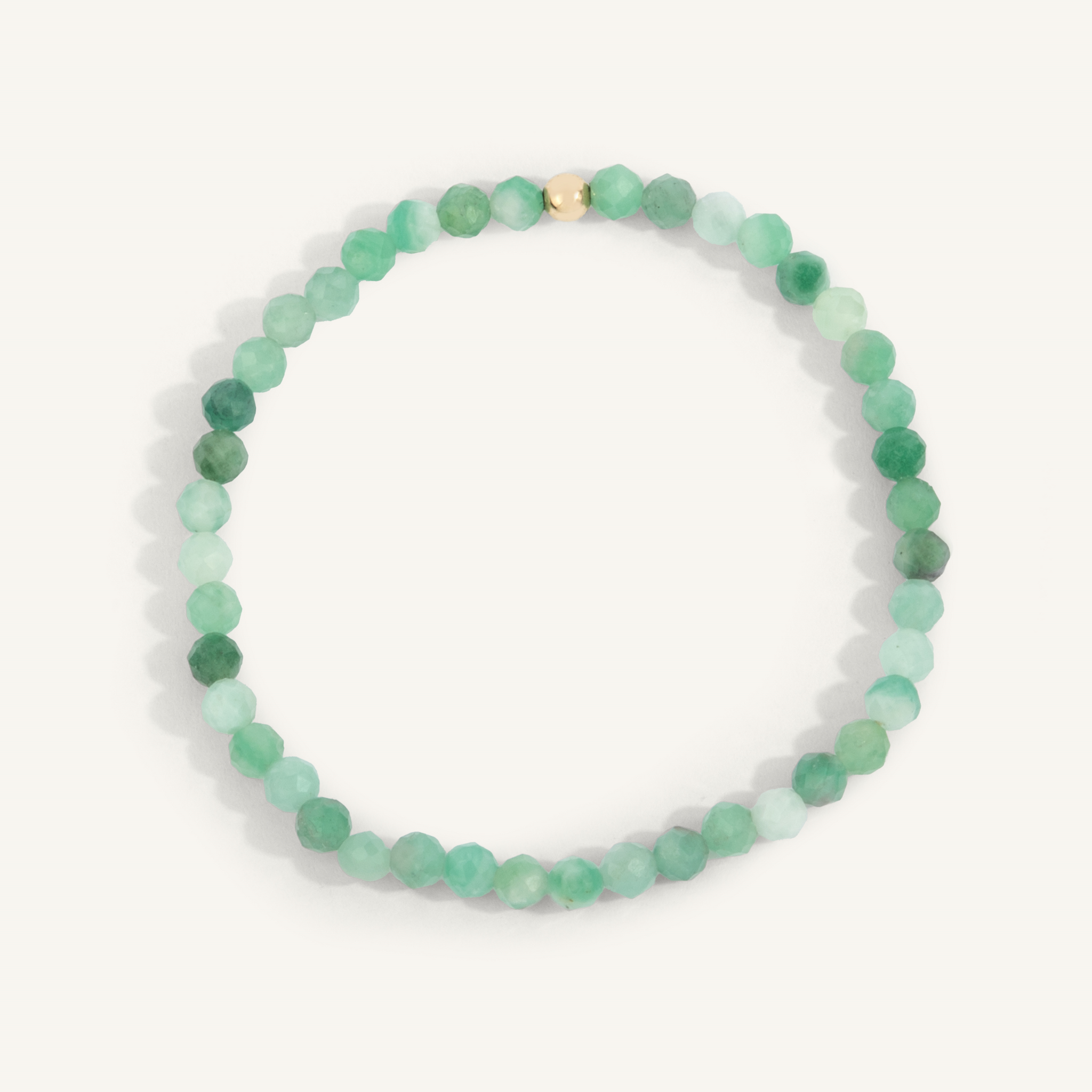 4mm Emerald May Birthstone Bead Bracelet 7" by Dee Berkley