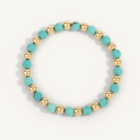 6mm Blue Howlite & 14K Gold Filled Harmony Gemstone Bead Bracelet 7" by Dee Berkley