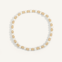 4mm Pearl & 14K Gold Filled Harmony Gemstone Bead Bracelet 7" by Dee Berkley