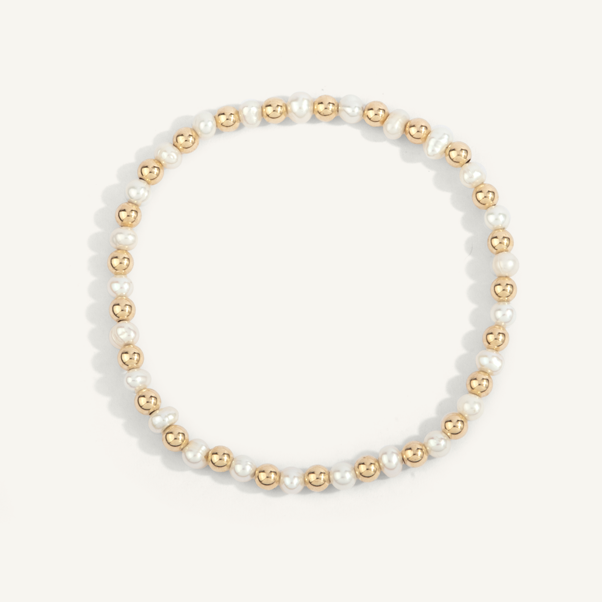 4mm Pearl & 14K Gold Filled Harmony Gemstone Bead Bracelet 7" by Dee Berkley