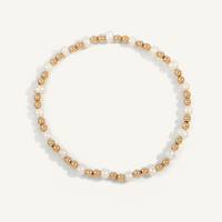 4mm 14K Gold Filled with Pearl Shine Bright Remix Bead Bracelet 7" by Dee Berkley