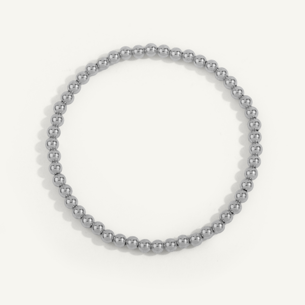 4mm Sterling Silver Shine Bright Bead Bracelet 7" by Dee Berkley