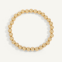 6mm 14K Gold Filled Shine Bright Bead Bracelet 7" by Dee Berkley
