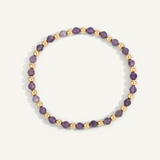 4mm Amethyst & 14K Gold Filled Harmony Gemstone Bead Bracelet 7" by Dee Berkley
