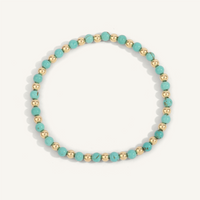 4mm Blue Howlite & 14K Gold Filled Harmony Gemstone Bead Bracelet 7"  by Dee Berkley