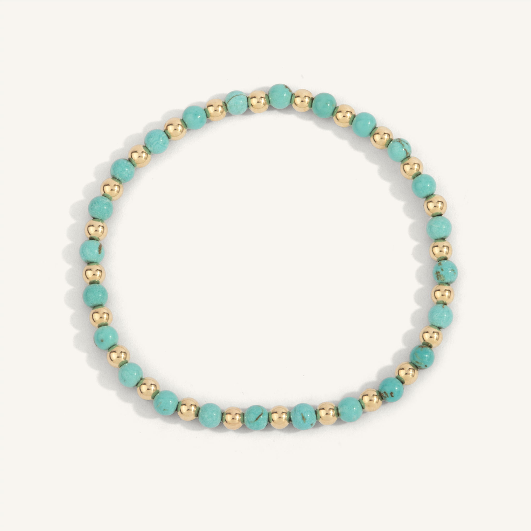 4mm Blue Howlite & 14K Gold Filled Harmony Gemstone Bead Bracelet 7"  by Dee Berkley