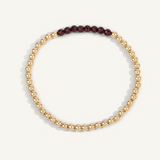 4mm Garnet January Birthstone Bar Bead Bracelet 7" by Dee Berkley