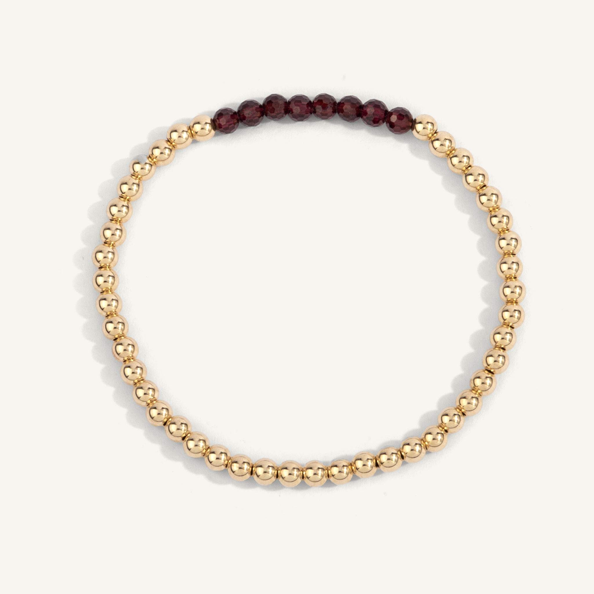 4mm Garnet January Birthstone Bar Bead Bracelet 7" by Dee Berkley