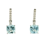 14K White Gold 1.68cttw Aquamarine & 0.14cttw Diamond Earrings by RJM